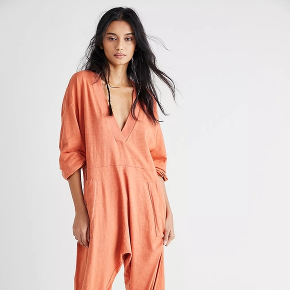 Free People Just Because Jumpsuit Onesie Sun Rust - Picture 3 of 9